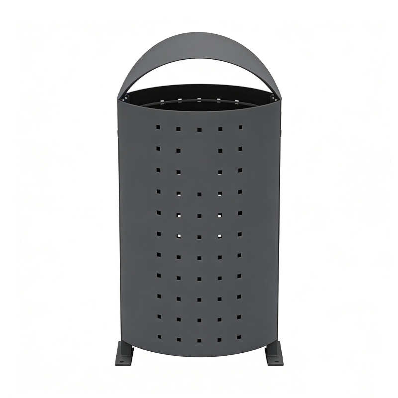 Cubo de Basura de Acero HS-DS003 – Diseño Moderno para Espacios Públicos,Cubo de basura de acero